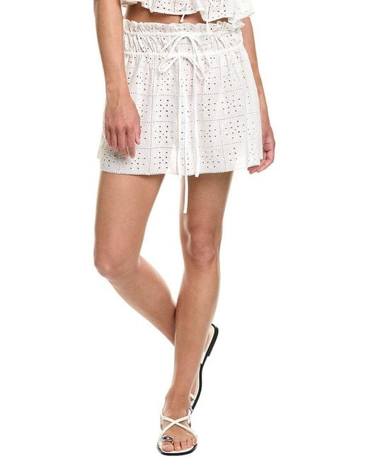 Ganni White Light Broderie Anglaise Mini Skirt
