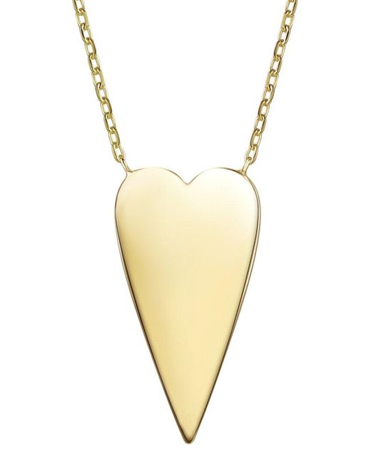 Rachel Glauber Natural 14k Plated Heart Layering Necklace
