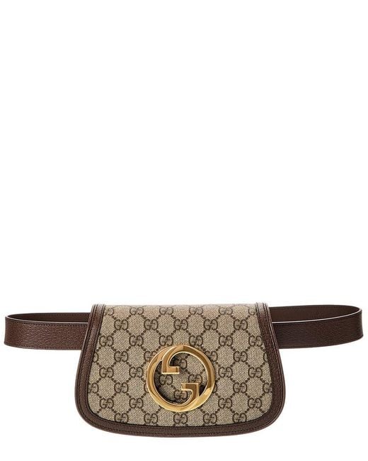 Gucci Gray Blondie Gg Supreme Canvas & Leather Belt Bag