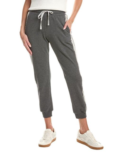 Johnny Was Gray Bee Active Blanket Stitch Jogger Pant