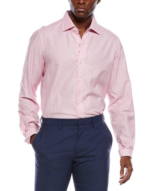 Isaia Red Silk-Blend Shirt for men