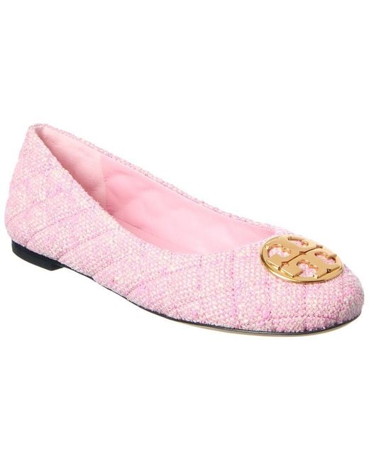 Tory Burch Pink Chelsea Tweed Ballet Flat