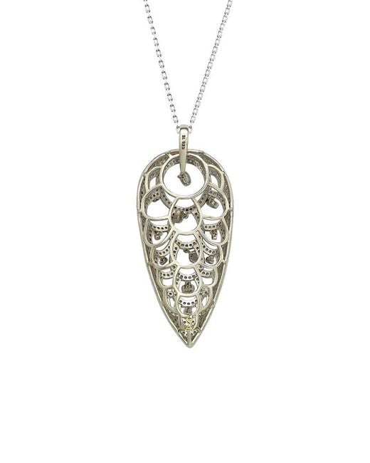 Suzy Levian White Silver 12.32 Ct. Tw. Diamond & Gemstone Large Pendant Necklace