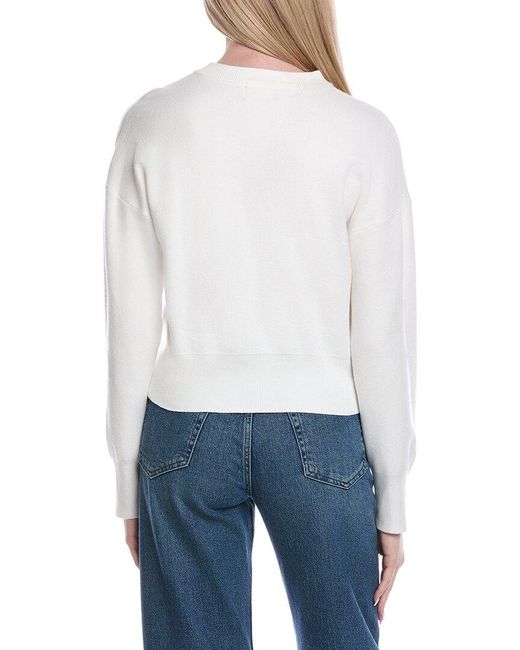 Fate White Round Neckline Cardigan