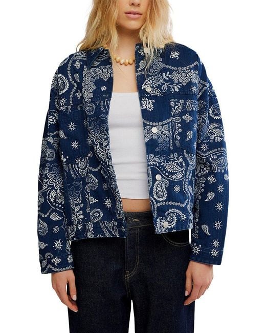 Free People Blue Opal Swing Jacket