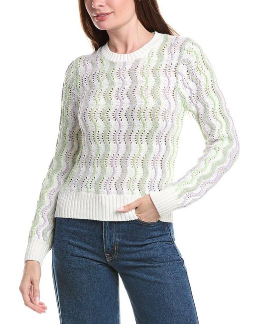 Isla White Charlotte Vertical Wave Stripe Top