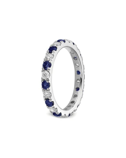 Lab Grown Gemstones Blue 14K 1.75 Ct. Tw. Lab-Grown Diamond & Lab-Grown Sapphire Eternity Ring