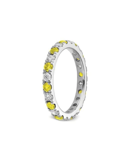 Lab Grown Gemstones White 14K 1.75 Ct. Tw. Lab-Grown Diamond & Lab-Grown Sapphire Eternity Ring