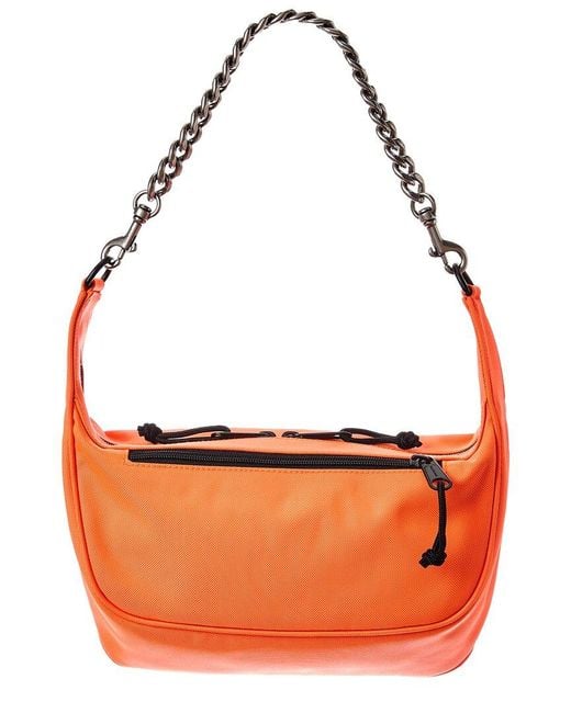 Balenciaga Orange Raver Medium Canvas Shoulder Bag
