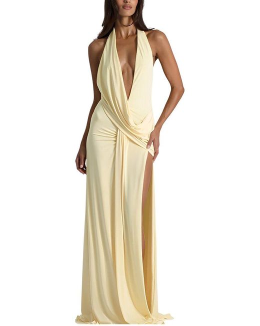LEBRIN ATELIER Metallic Solid Maxi Dress