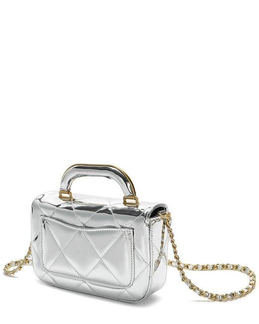 Tiffany & Fred Paris Metallic Quilted Leather Top Handle Crossbody
