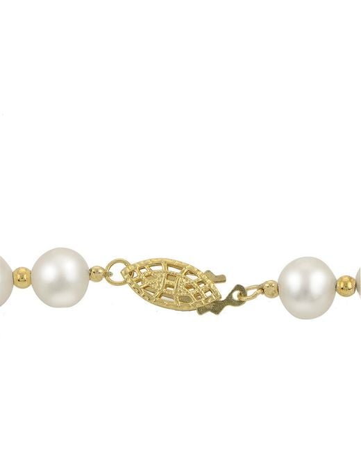 Pearls Metallic Imperial Gold Over Silver 7-8mm Freshwater Pearl Necklace