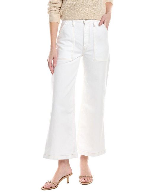 Hudson White Jodie Wide Leg Crop Jean
