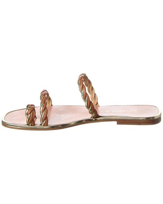 Aquazzura Pink Capalbio Leather Sandal