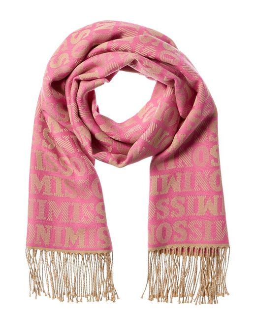 Missoni Pink Logo Wool-blend Scarf