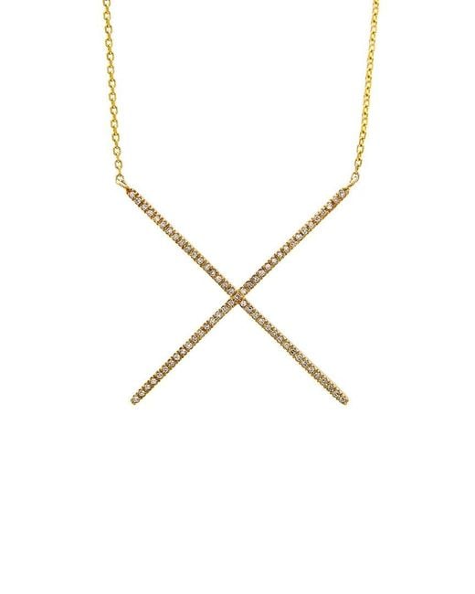 Diamond Select Cuts Metallic 14K 0.20 Ct. Tw. Diamond X Necklace