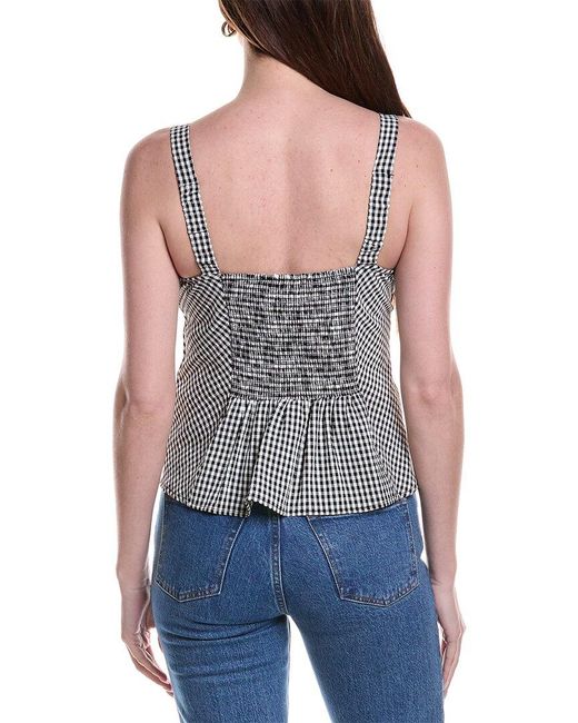 Vince Camuto Blue Button Front Fitted Tank Top