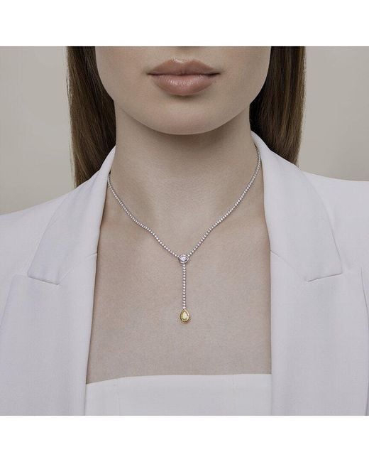 Lab Grown Diamonds White 14K 7.04 Ct. Tw. Lab-Grown Diamond Drop Necklace