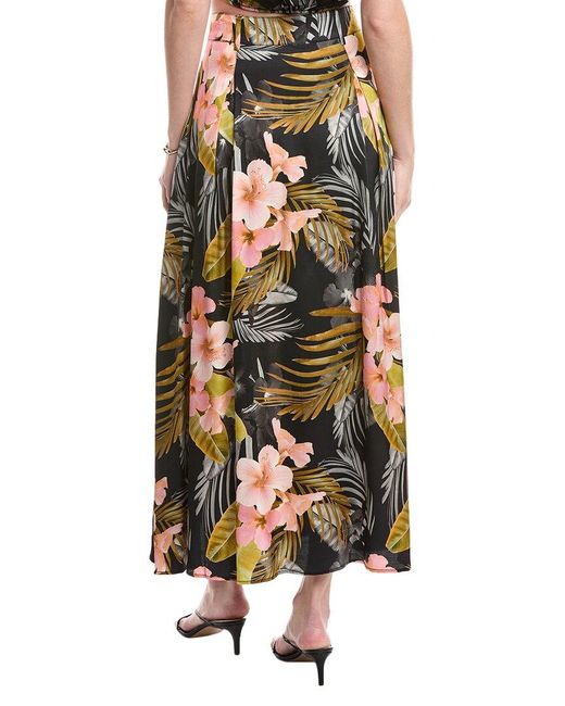 FAVORITE DAUGHTER Black The Anywhere With You Silk-Blend Skirt