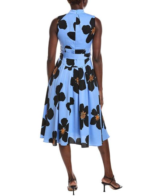 Gracia Blue Big Flower Print Mini Dress