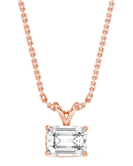 Amairah Metallic 14K 3.00 Ct. Tw. Lab-Grown Diamond Solitaire Pendant Necklace