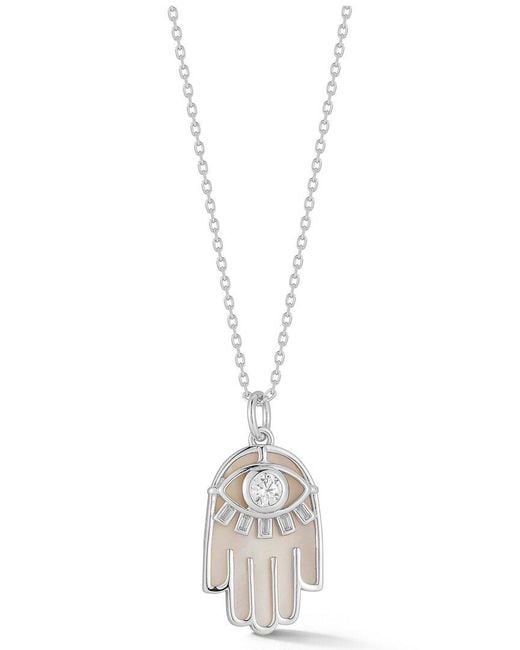 Sphera Milano White Mother Of Pearl Cz Necklace