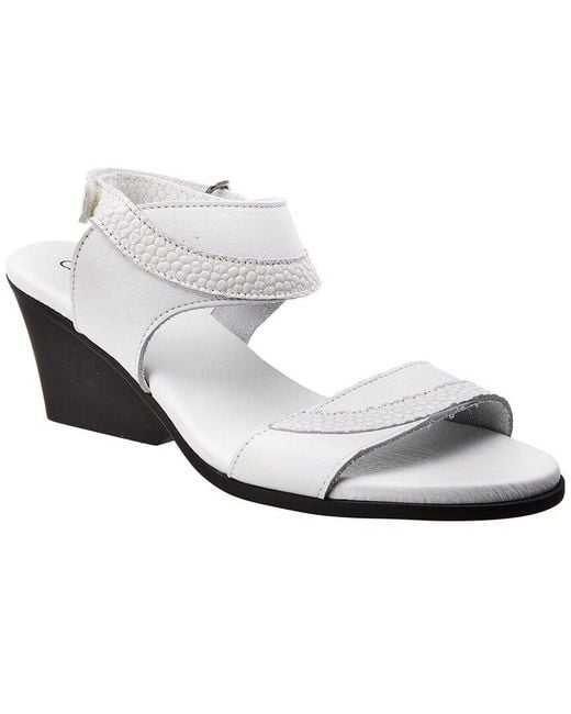 Arche White Rimana Leather Sandal