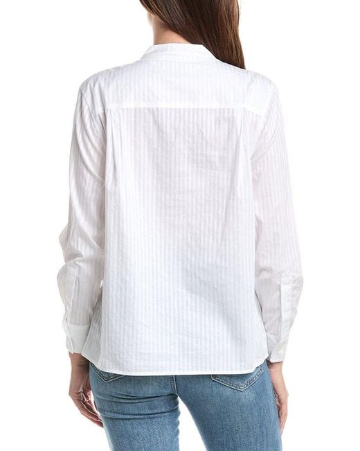 Officine Generale White Officine Generale Lauranne Satin Stripe Shirt