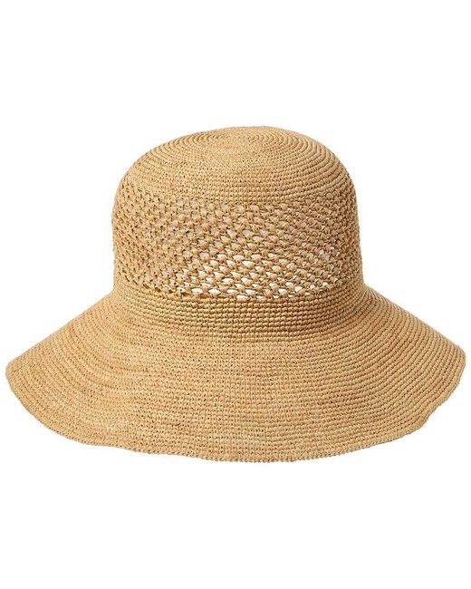 Bruno Magli Natural Packable Floppy Crochet Hat