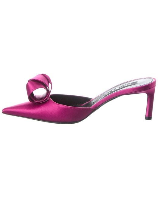 Sergio Rossi Pink Bigoudi Satin Mule