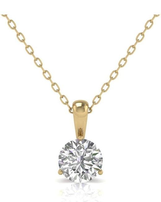 Diana M Metallic Diana M. 14K 4.00 Ct. Tw. Lab-Grown Diamond Pendant Necklace