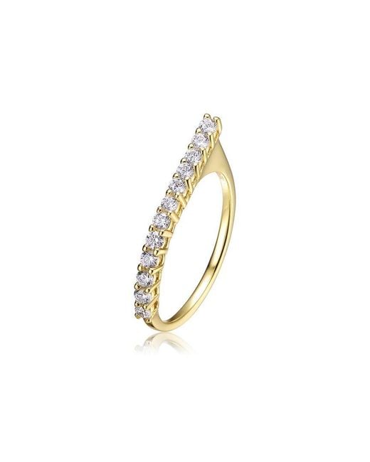Genevive Jewelry Metallic 14k Over Silver Cz Ring