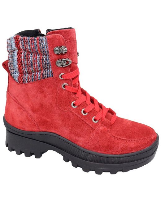 Eric Michael Waterproof Nubuck Leather Hiking Boots in Red Lyst