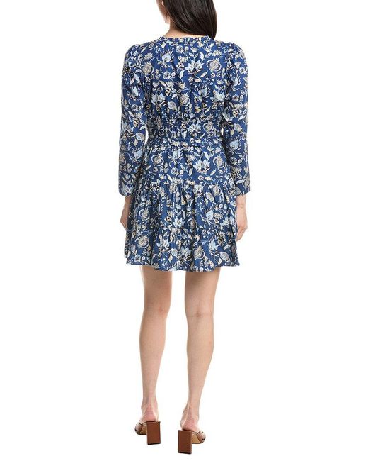 Sail To Sable Blue Smocked Mini Dress