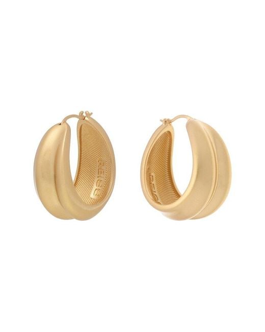 Reiss Metallic Sophie Sculptural Hoop Earrings