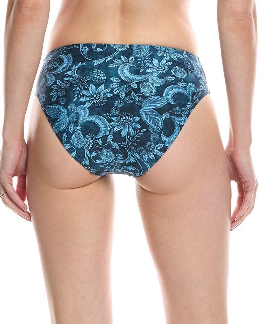 Monte and Lou Blue Mid-Rise Bikini Bottom