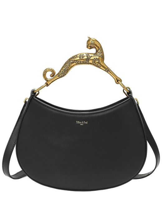 Tiffany & Fred Paris Black Tiffany And Fred Paris Sculptural Panther Leather Shoulder Bag