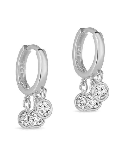 Sphera Milano White 18K Over Cz Hoops