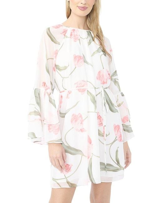Ted Baker White Efia Ruffle Sleeve Dress
