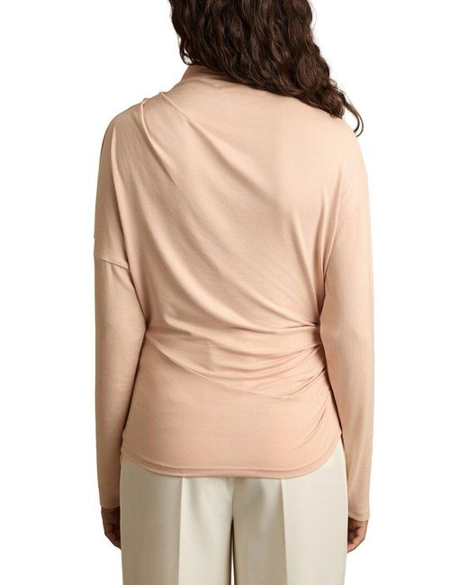 Reiss Natural Daisy Drape Long Sleeve T-Shirt