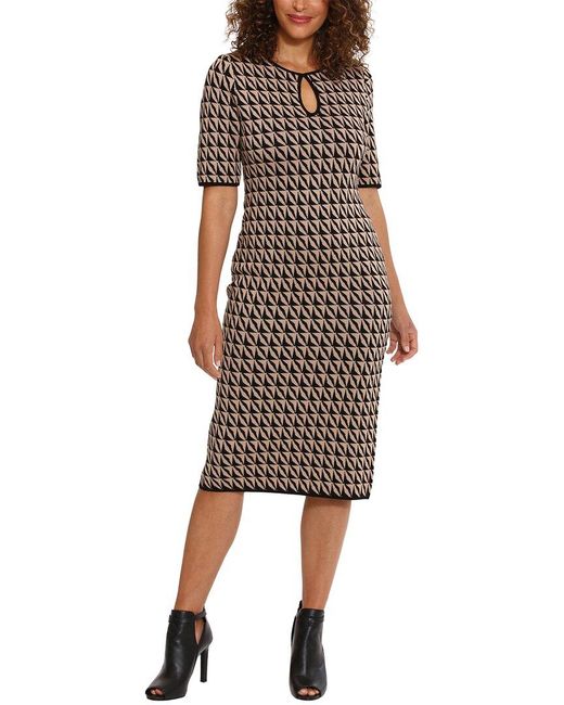 London Times Natural Midi Dress