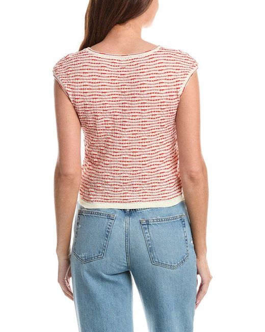 Max Studio Blue Cap Sleeve Scoop Neck Sweater