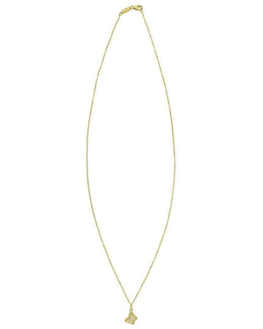 Italian Gold Metallic 14K 0.04 Ct. Tw. Diamond Butterfly Necklace