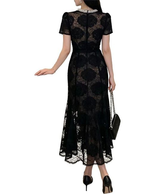 BRC By BURRYCO Black Silk-Blend Midi Dress