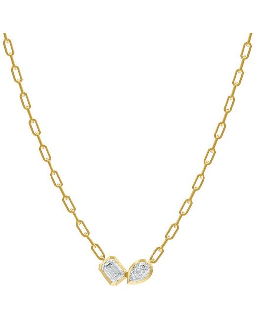 Lab Grown Diamonds Metallic 14K 1.70 Ct. Tw. Lab-Grown Diamond Necklace