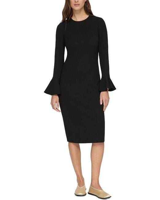 Lafayette 148 New York Black Godet Sleeve Dress