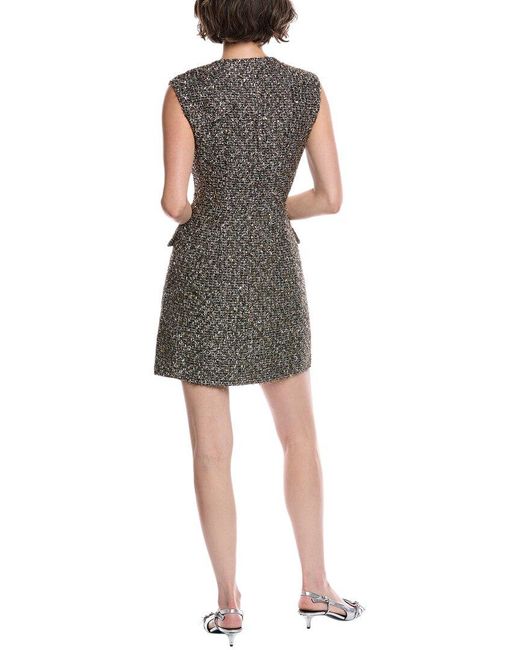 Rag & Bone Gray Tina Linton Wool-Blend Mini Dress