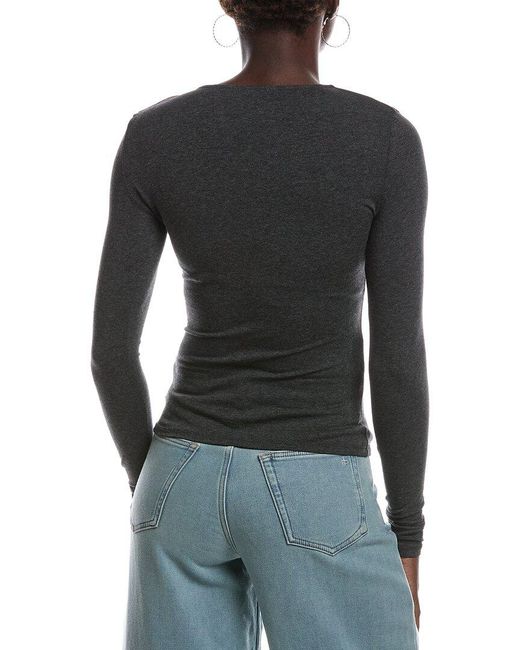 Madewell Black Slinky V-Neck Top
