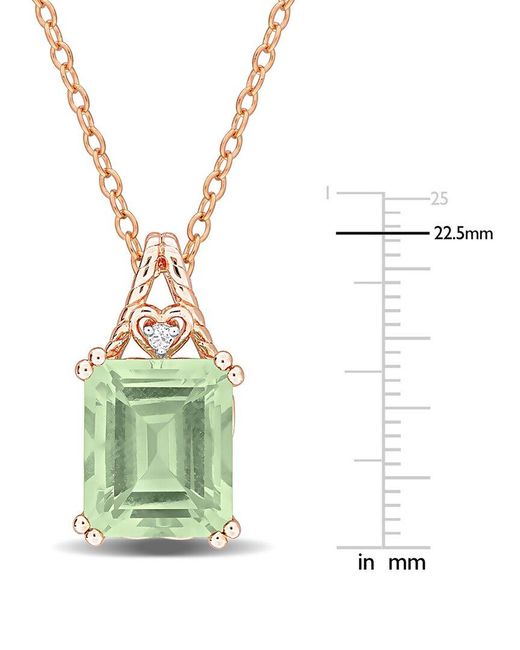 Rina Limor Metallic Silver 5.60 Ct. Tw. Green Quartz- & White Topaz Pendant