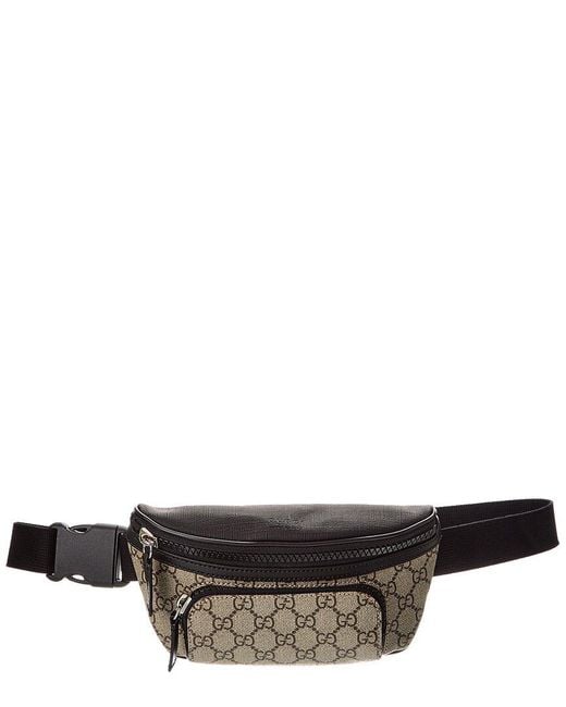 Gucci Gray Large Gg Supreme Canvas & Leather Belt Bag